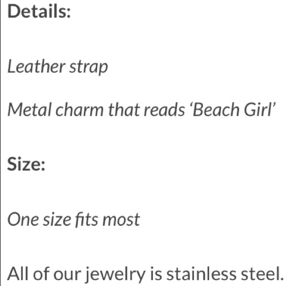 NEW! 🏖STAINLESS STEEL BEACH GIRL LEATHER BRACELET - Picture 4 of 4